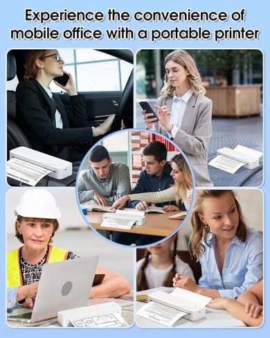 Memoqueen M833 Portable Printer Wireless for Travel Inkless Thermal Printer Support 8.5'' x 11'' US Letter & A4 Thermal Paper, Bluetooth Wireless Printer for Phone & Laptop for Office, School, Home in Kuwait