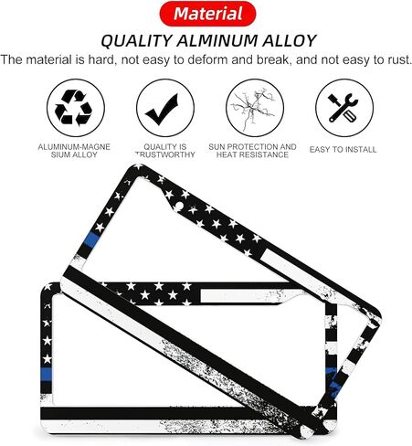 Flowers License Plate Frames,Car Accessories License Plate Cover Holders Aluminum Metal 2 Pcs Set 2 Holes with Screw Caps for US Standard Vehicles for Women Men-6.3" X 12.2" (Flowers) in Saudi Arabia