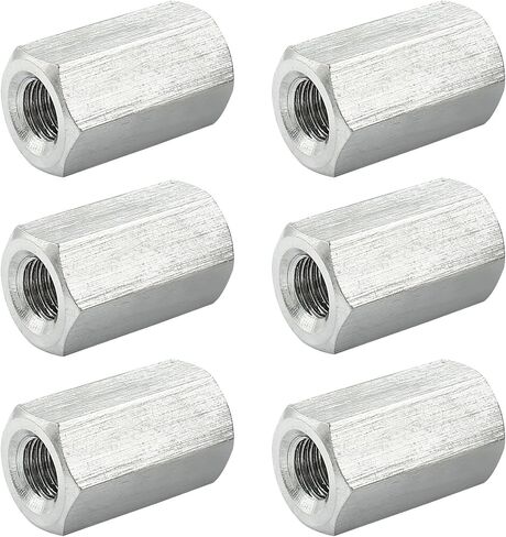 6 Pcs M6 X 1.0-Pitch 25 mm Length Hex Coupling Nut, 10 mm Width Stainless Steel Rod Coupling Nuts (Metric) in Saudi Arabia