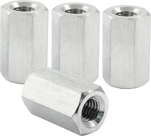 6 Pcs M6 X 1.0-Pitch 25 mm Length Hex Coupling Nut, 10 mm Width Stainless Steel Rod Coupling Nuts (Metric) in Saudi Arabia