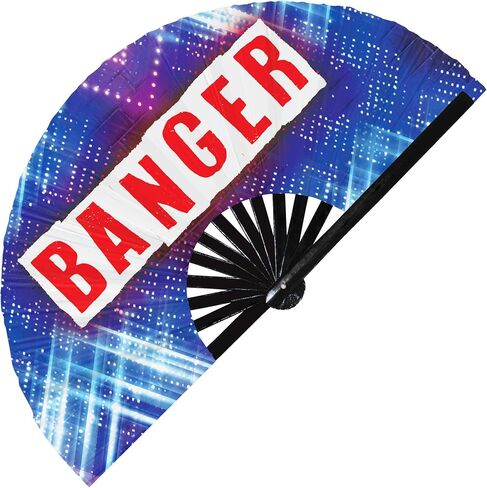 Rave EDM Festival Hand Fan PLUR Fan Rave Daddy Rave Bunny Eat Sleep Rave Repeat Full Send Banger Peace Lit AF Party Fan (Style 2_) in Saudi Arabia