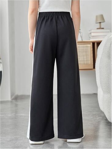 GORGLITTER Girl's Wide Leg Sweatpants Split Hem Open Bottom Track Pants Fall Outfit in Saudi Arabia