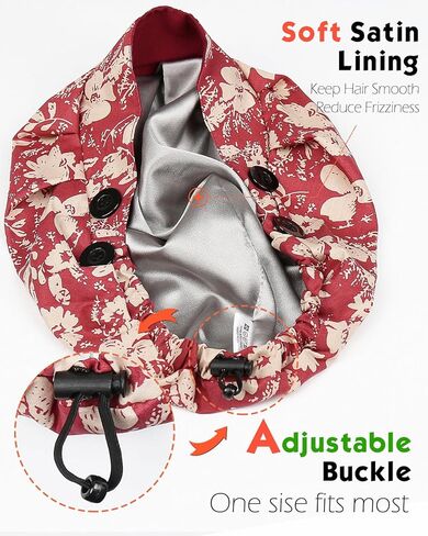 Satin Lined Bouffant Scrub Nurse Cap with 4 Buttons and Sweatband Adjustable in Saudi Arabia