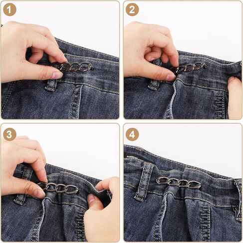 6 قطعة دبابيس زر جان، أزرار خصر قابلة للتعديل، مشبك شد الخصر قابل للإزالة، لا حاجة للخياطة in Kuwait