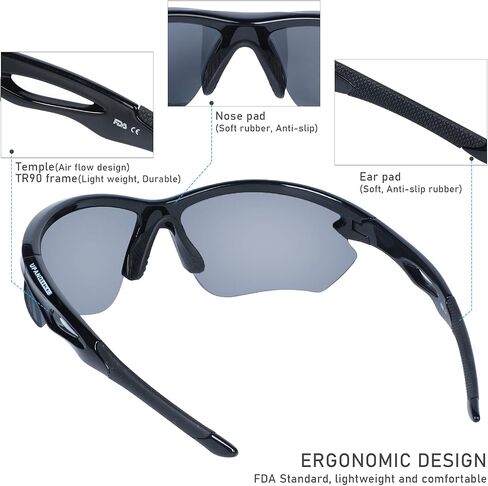 UPANBIKE Cycling Sunglasses Polarized UV400 Running Sunglasses TR90 Unbreakable Frame Sports Sunglasses in Saudi Arabia