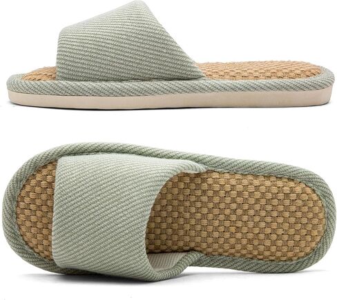 Linen and Cloth Slippers Indoor House Slippers All Seasons Silent Slippers Unisex Blue EU 39-40 in Saudi Arabia