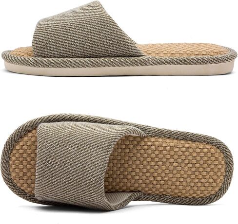 Linen and Cloth Slippers Indoor House Slippers All Seasons Silent Slippers Unisex Blue EU 39-40 in Saudi Arabia