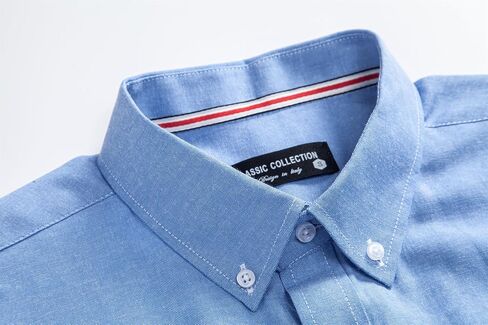 DELCARINO Mens Oxford Shirts Long Sleeve Slim Fit Lightweight Casual Button Down Shirts with Pocket in Saudi Arabia