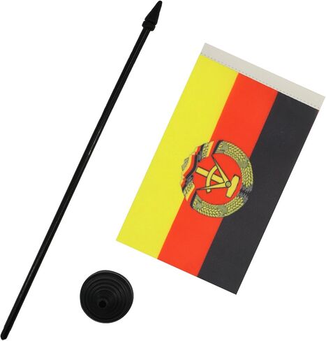 AZ FLAG Austria with Eagle Table Flag 5'' x 8'' - Austrian Coat of arms Desk Flag 21 x 14 cm - Black Plastic Stick and Base in Saudi Arabia
