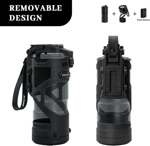 Water Bottle with Fixed Module, Vacuum Insulated Stainless Steel Water Cup, Leak Proof Button Lock, Drinking Bottle for Men, Easy Clean, Black in Saudi Arabia