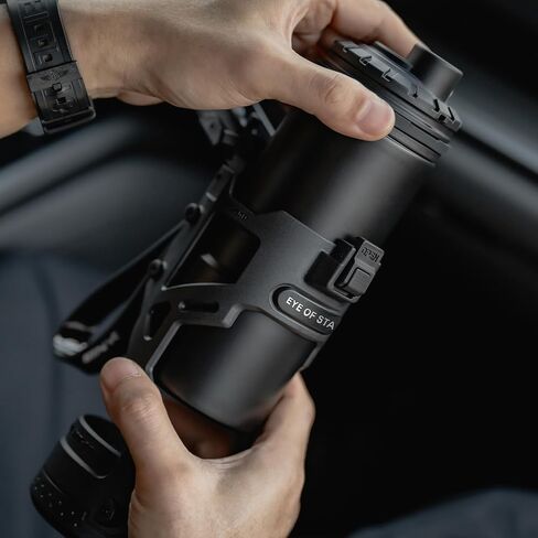 Water Bottle with Fixed Module, Vacuum Insulated Stainless Steel Water Cup, Leak Proof Button Lock, Drinking Bottle for Men, Easy Clean, Black in Saudi Arabia