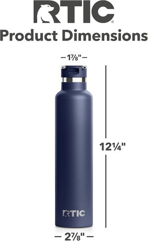 RTIC 26oz Journey Bottle Metal Stainless Steel Vacuum Insulated, BPA Free, Reusable, for Water, Hot and Cold Drinks, Travel, Sports, Camping, Navy in Kuwait