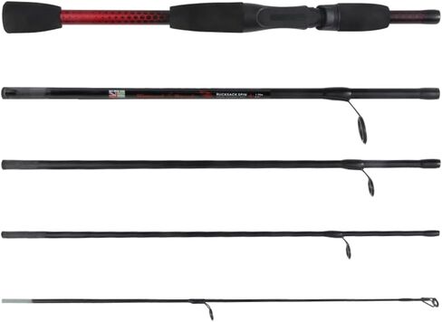 Rucksack Travel Fishing Rod Series. 182cm (6’), 5 Section, Fish Poles, Compact to 40cm (1’3"). Light, Strong, Spin or baitcast Options for General Freshwater or seawater Angling in Saudi Arabia