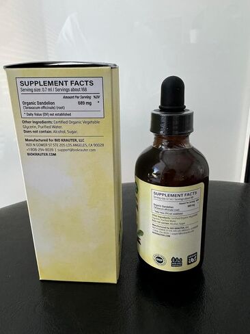 Dandelion Root Liquid Extract - Organic Dandelion Tincture - Vegan Dandelion Root Drops Supplement for Cleansing, Digestive Function & Immunity - 2 Fl. Oz in Kuwait