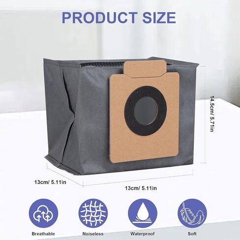 Dust Bags Compatible with Eufy Clean X8 Pro/X10 Pro Omni Robot Vacuum - Large Capacity Disposable Replacement Bag Accessories Part (12 Packs) in Saudi Arabia