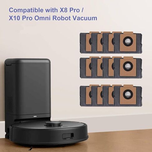 Dust Bags Compatible with Eufy Clean X8 Pro/X10 Pro Omni Robot Vacuum - Large Capacity Disposable Replacement Bag Accessories Part (12 Packs) in Saudi Arabia