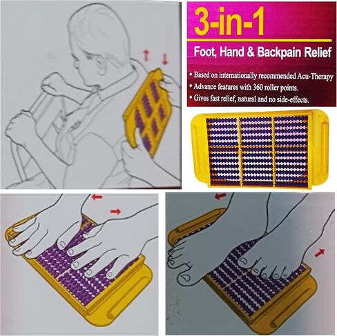 Acupressure Health Care Dr. Roll 3-in-1 ACU Relief Pain Solution for Foot, Hand and Back Pain Relief with Sujok Ring, Power Thumb for Palm and Finger-AR01 in Saudi Arabia