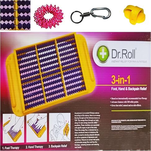 Acupressure Health Care Dr. Roll 3-in-1 ACU Relief Pain Solution for Foot, Hand and Back Pain Relief with Sujok Ring, Power Thumb for Palm and Finger-AR01 in Saudi Arabia