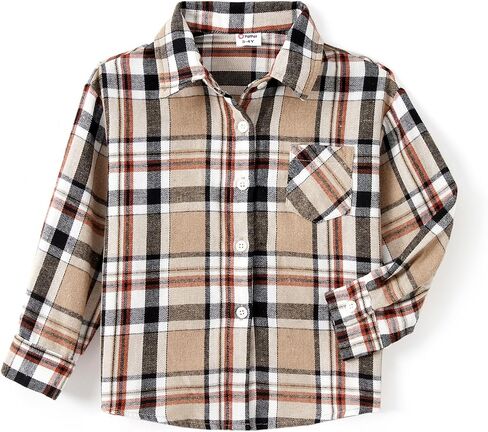 PATPAT Mommy and Me Matching Outfit Shirts Long Sleeve Casual Button Down Flannel Plaid Shirt Top in Saudi Arabia