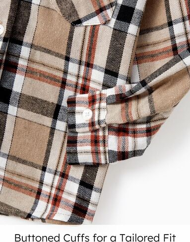 PATPAT Mommy and Me Matching Outfit Shirts Long Sleeve Casual Button Down Flannel Plaid Shirt Top in Saudi Arabia