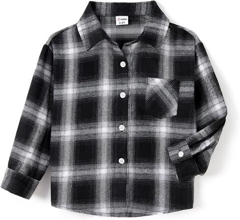 PATPAT Mommy and Me Matching Outfit Shirts Long Sleeve Casual Button Down Flannel Plaid Shirt Top in Saudi Arabia