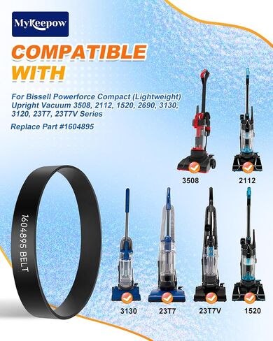1604895 Belt for Bissell Powerforce Compact Upright Vacuum, Vacuum Belt Compatible with Bissell Vacuum Cleaner Model 2112, 1520, 2690, 3508, 23T7, 23T7V, 3130, 21129, 3 Pack in Saudi Arabia