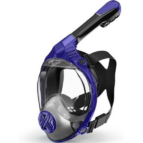 Full Face Snorkel Mask- Snorkeling Gear for Adults with Latest Dry Top Breathing System, Foldable 180 Degree Panoramic View Snorkeling Mask for Men and Women, Anti Fog Anti Leak
