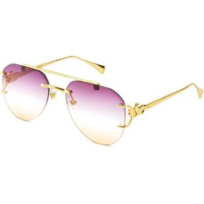 Rimless Sunglasses Women Designer Sunscreen Glasses Summer Oval Fashion Luxe Femme Sunglasses Outdoor Sports Vacation Vintage