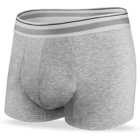 Men’s Incontinence Underwear Washable Leak Proof Boxer Briefs Absorbency 2.3 oz Prostate Bladder Control 1 Pack (Light Gray, 2XL)
