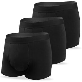 Washable Men’s Incontinence Boxer Briefs 2.3 oz Absorbency Leak Proof Underwear Prostate Bladder Leakage 3 Pack (1 Black-2 Light Gray, XL)