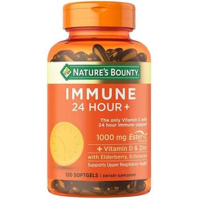 Nature S Bounty 24 Hour Daily Immune Support Vitamin C with Zinc and Vitamin D, 120 Softgels