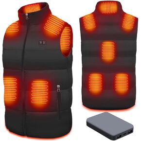 Heated Vest for Men and Women with 16000mAh Battery Pack, 8 Heating Zones 3 Heating Levels Heating Vest Washable