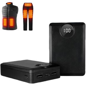 Heated Vest Battery Pack 12000mAh, 5V 2A Power Bank for Heated Vest with LED Display, Pocket Size Battery Pack for USB Heated Clothing, Heated Blanket, Coat, Sleeping Bag