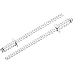 uxcell 100Pcs 3/16"x1/4" 304 Stainless Steel Dome-Head Blind Rivets, Open-End Type Blind Rivets for DIY, Sheet Metal, Automotive Repairs, Furniture, Boat, and Duct Work (Silver)