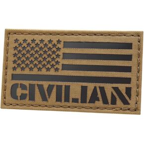 IR Coyote America Civilian Flag 2x3.5 USA Morale Tactical Hook Patch