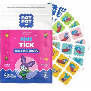 NATPAT TrailPatch Stickers for Kids (48 Pack) - The Original All Natural Chemical Free Outdoor Patch for Toddlers, Kids