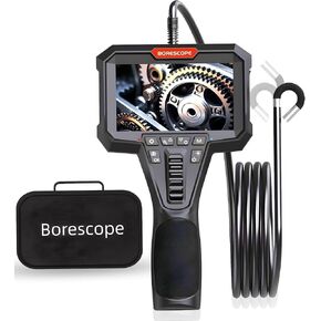 Endoscope Camera with Light, Borescope Inspection Camera 4.3 Inch LCD Screen with 8 LED Lights, IP67 Endoscope with 3.28 ft Semi-Rigid Snake Camera