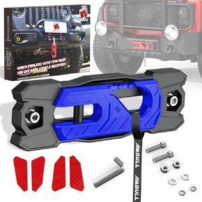 ونش Fairlead مع خطاف السحب، الألومنيوم هوس Fairlead مع الصف 80 هوك ونش الصلب مزورة، 33000 رطل قوة كسر ونش مجموعة هوك Fairlead لاستعادة المركبات على الطرق الوعرة، أسود أحمر in Kuwait