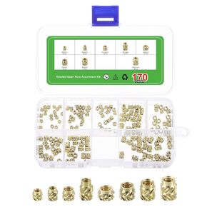 uxcell 170Pcs M2 M3 Knurled Insert Nuts, Brass Knurled Threaded Embedment Nuts 3D Printing Brass Nuts for 3D Printing Parts Laptop Automotive Plastic Shell