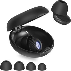 Erinvop Ear Plugs for Noise Cancelling, 30dB Noise Reduction EarPlugs for Sleeping, Snoring, Concerts, Focus and Noise Sensitivity - Soft Silicone, Reusable - 4 Pair Ear Tips in XS/S/M/L (Black)