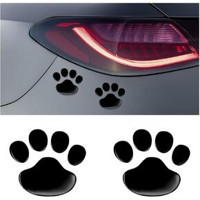 4 PCS Bling Dog Paw Car Decal, Crystal Rhinestone Dog Paw Print Stickers, Auto Bumper Window Laptops Decor Emblem Decal, Sparkly Exterior Car Accessories for Women Girls (Black)