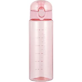 YIKANGHENG Sports Water Bottle, 26oz Transparent Pink Plastic Water Cup with Straw for Sports, Travel, and Outdoors (pink)