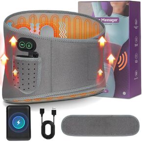 Cordless Heating Pad for Back Pain Relief,60" Large Portable Lower Back Massager with 3 Vibration and 3 Heat,Wearable Heating Pads for Cramps,8000mAh Portable Power Supply Heated Waist Belt