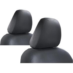 2 Pcs Universal Car Headrest Cover, Black Polyester Headrest Covers for Car, Head Rest Protector Fabric Coverings for Car Truck Auto (Black)