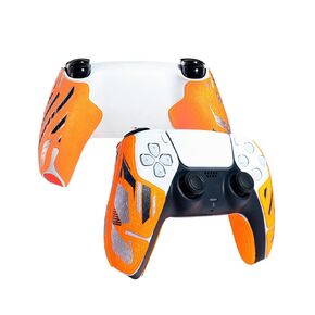 Controller Grips, Anti-Skid, Multi-Texture, Sweat Absorption, Pre-Cut Grips Tape, Compatible with PS5 DualSense and Playstation Portal (Orange,Blue,Silver)