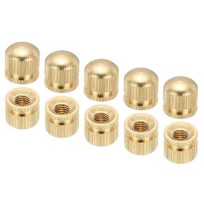 PATIKIL M5x10x10mm Cap Nut, 10 Pack Acorn Nut Screw Knob Cap Insert Bolt Cover Female Thread Knurled Decorative Hardware Fittings Lamp Light Fixtures
