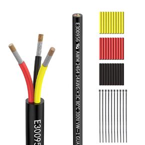 سلك قياس 24 24/2 سلك كهربائي 2 كابل تمديد موصل 10 أقدام UL2464 DC 5V/12V/24V/300V 24 AWG سلك نحاسي معلب خالي من الأكسجين جهد منخفض لمصابيح LED للسيارات