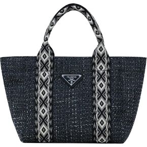 Women's Fabric Knit Printed Webbing Tote Bag
