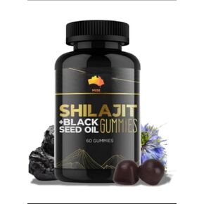 Shilajit and Black Seed Gummies for Men and Women, 60 Count, Himalayan Shilajit and Black Seed Oil for Men & Women, Made in USA
