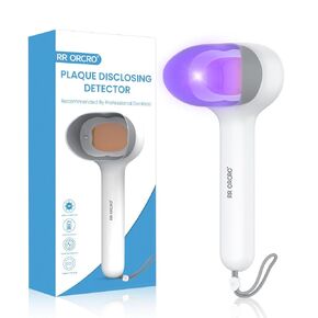 Dental Plaque Detector Light Rechargable Plaque Disclosing Tablets Alternatives Shows Plaque Instant Display Tooth Calculus Discloser Lamp for Kids or Adults Correcting Brushing Habits (A)